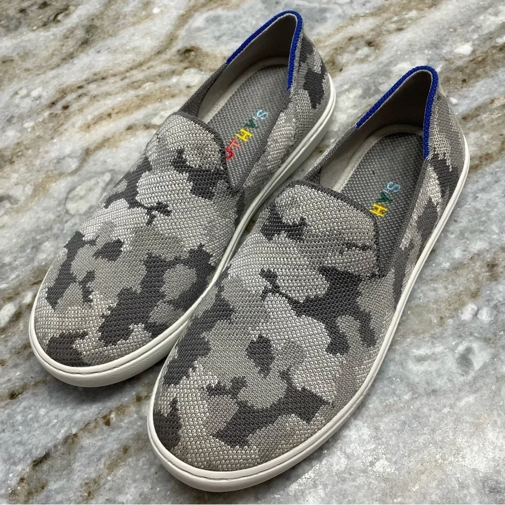 Rothy’s The Kids Sneakers in Gray Camo Size 4